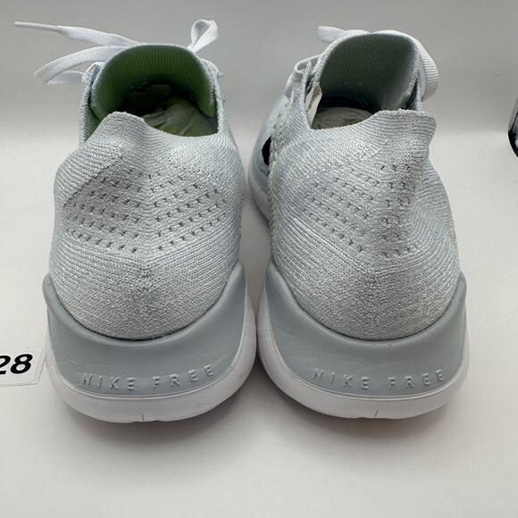 NIKE Women's 10 FREE RN Flyknit 942839-100 White Running Shoes - Picture 3 of 5